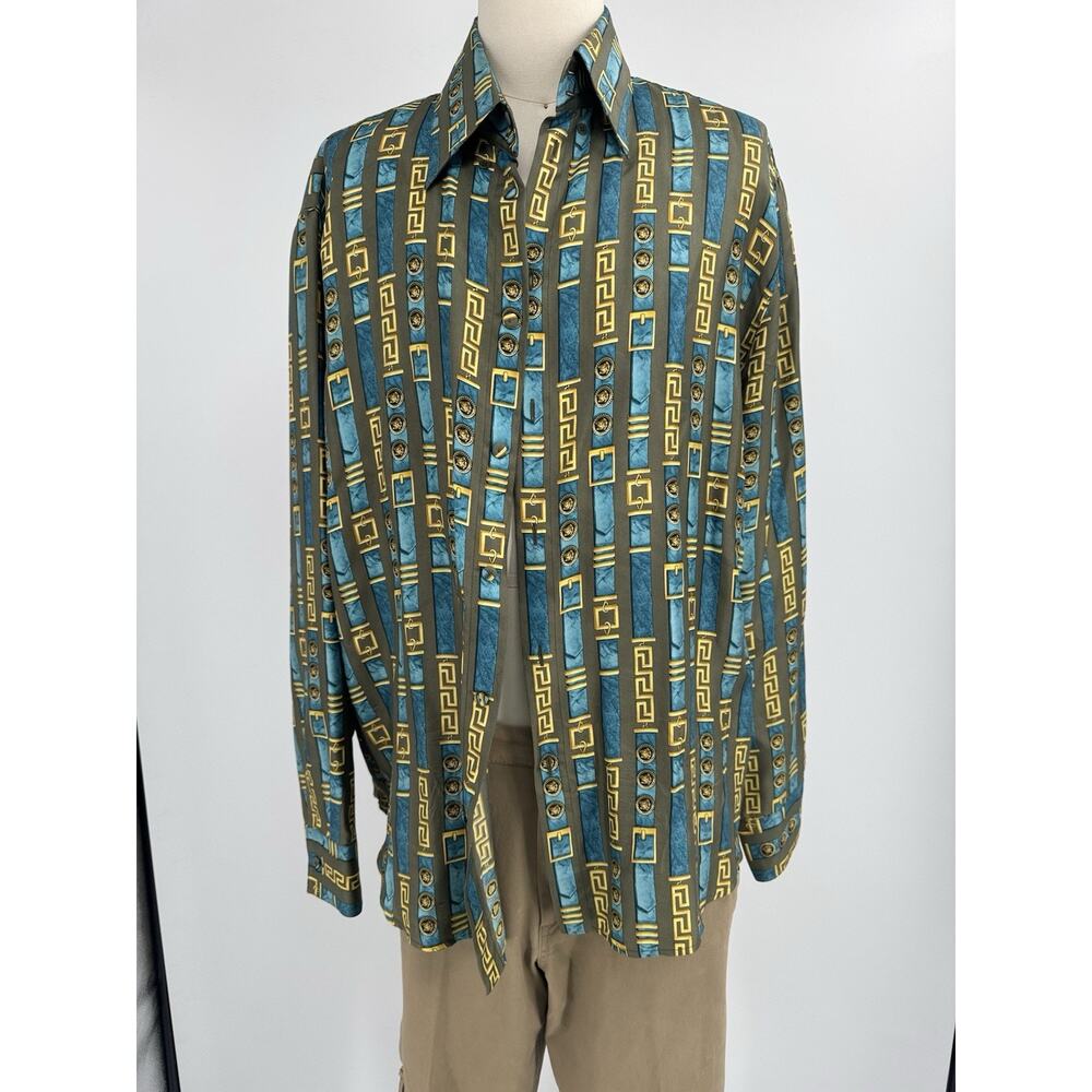 vintage Gianni Versace Medusa print silk shirt sz 54 us large(bl100thrifty